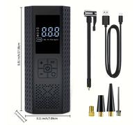 Compresor de aire portátil de 150 PSI con manómetro para neumáticos y pantalla LED, inflador inteligente inalámbrico de neumáticos de un solo , 3 veces más rápido, USB, con batería recargable