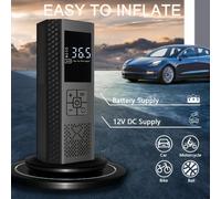 Compresor de aire portátil de 150 PSI con manómetro y pantalla LED - Inflador de neumáticos inalámbrico de un 3 veces más rápido, USB, batería recargable