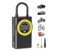 Compresor de aire portátil para neumáticos de coche y motocicletas, inflador de neumáticos inalámbrico 5 veces más rápido de 150 PSI con apagado automático, medidor digital y luz LED para bicicleta