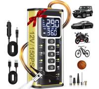 Compresor de aire portátil inflador de neumáticos, bomba de aire inteligente de 150 PSI y 20000 mAh para neumáticos de automóvil, inflador de neumáticos portátil para coche con manómetro, compresor de