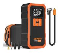 Compresor de aire portátil inflador de neumáticos, bomba de aire portátil de 160 PSI y 10000 mAh con funda de transporte, pantalla LCD y luz LED, inflado rápido 3 veces para coche, bicicleta,