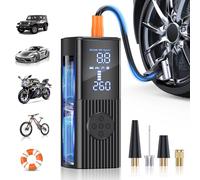 Compresor de aire portátil inflador de neumáticos, compresor de aire portátil de 180 PSI con batería de 25000 mAh, bomba de aire inalámbrica de inflado rápido 3X para coche, motocicleta, bicicleta