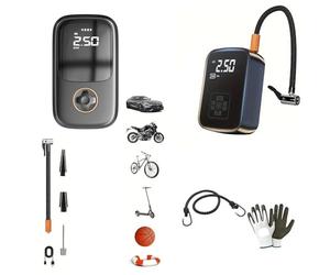 Compresor de aire portátil para coche, moto, scooter, bicicleta, globo inflable, compatible con Yamaha TT R 110E, inflador automático 60 W de potencia 2000 mAh 8 x 14 x 4,5 cm