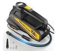 Compresor de aire portátil para inflador de neumáticos de coche CC 12 V con pantalla digital LCD de 150 PSI y luz de emergencia LED, bomba automática de neumáticos