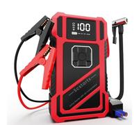 Compresor de aire portátil y arrancador de batería 2 en 1, 150 PSI, 3000 A, bomba de aire sin cable para coche, moto, bicicleta y pelotas, 12V, con luz LED