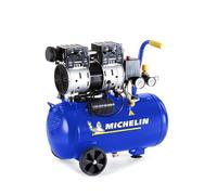 Compresor de aire silencioso MICHELIN MX24/1 - Tanque de 24 litros - Sin aceite - Motor de 1 hp - Presión máxima 8 bar - Flujo de aire 106 l/min - 6,4 m³/h - 59 dB(A) LpA 4m - 78 dB(A) LwA