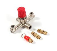 Compresor de aire, tubo de salida doble Aleación Interruptor del compresor de aire Pieza de ajuste de la válvula reguladora de presión, estructura tipo pistón, regulación de voltaje de alta precisión