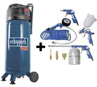 COMPRESOR DE AIRE VERTICAL TANQUE 50 L SCHEPPACH HC51V + SET 8 ACCESORIOS