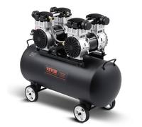 VEVOR Compresor de Aire sin Aceite de 4 HP, Tanque de Acero de 75 L, 14,6 CFM a 90 PSI y Presión Máxima 125 PSI, Portátil Ultrasilencioso de 78 dB, para Reparación de Automóviles, 900 x 430 x 730 mm
