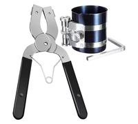 Compresor de Aros de Pistón,Kit de Instalación y Extracción de Aros para Motor de Automóviles en Acero - Equipo de Mantenimiento Ajustable con Alicates para Turismos y Autocaravanas