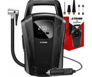 Compresor de automóvil de 12V LCD 10 bar + lámpara LED 12W