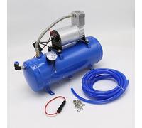 Compresor de bomba for inflar neumáticos de aire de 120PSI a 150PSI, 12V, con tanque de 6L for bocina de aire, tren, camión, neumático RV con manguera de 500cm/16,4 pies