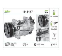 Compresor De Clima 12 V R 134a Ø 125 Mm VALEO Para RENAULT LAGUNA