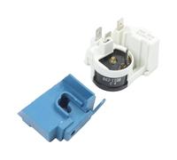 Compresor de refrigerador combinado 8100ZEM con protector PTC, | Relé de plástico fiable para un rendimiento óptimo de refrigeración, parte azul y blanca para una instalación rápida