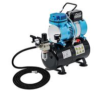 Compresor de tanque de aerógrafo Master 1/6 HP con manguera de aire y libro de entrenamiento para empezar, publicado exclusivamente por TCP Global
