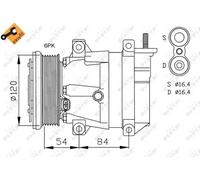 Compresor del aire acondicionado PAG 150 32484 NRF para CHEVROLET DAEWOO