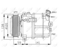 Compresor del aire acondicionado PAG 46 32191 NRF para FIAT OPEL SAAB CADILLAC