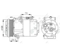Compresor del aire acondicionado PAG 46 32250 NRF para FORD VOLVO