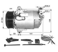 Compresor, aire acondicionado NRF 32427