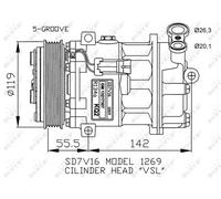 Compresor del aire acondicionado PAG 46 32818 NRF para OPEL VECTRA C GTS