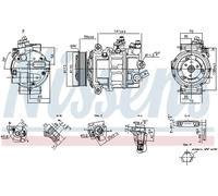Compresor del aire acondicionado R 1234yf PAG 46 YF 890893 NISSENS para VW MAN