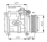Compresor del aire acondicionado R 134 a PAG 46 32048 NRF para BMW 3 3 Coupé 5 7
