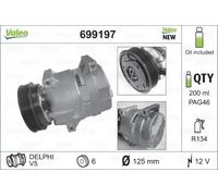 Compresor del aire acondicionado R 134 a PAG 46 699197 VALEO para RENAULT