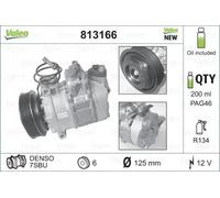 Compresor del aire acondicionado R 134 a PAG 46 813166 VALEO para AUDI PORSCHE