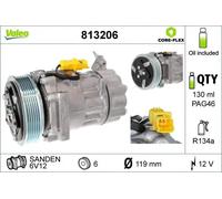 Compresor del aire acondicionado R 134 a PAG 46 813206 VALEO para MINI CITROËN