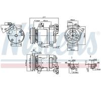 Compresor del aire acondicionado R 134 a PAG 46 890064 NISSENS para MITSUBISHI