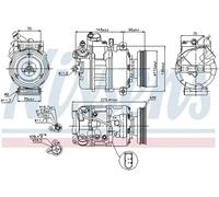 Compresor del aire acondicionado R 134 a PAG 46 89023 NISSENS para AUDI A4 B6
