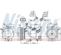 Compresor del aire acondicionado R 134 a PAG 46 890235 NISSENS para HYUNDAI KIA