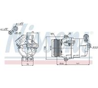 Compresor del aire acondicionado R 134 a PAG 46 89038 NISSENS para OPEL ASTRA H