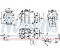 Compresor del aire acondicionado R 134 a PAG 46 890635 NISSENS para VW TOUAREG