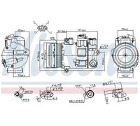 Compresor del aire acondicionado R 134 a PAG 46 890645 NISSENS