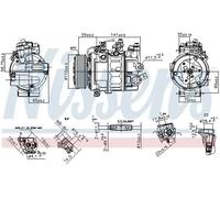 Compresor del aire acondicionado R 134 a PAG 46 890755 NISSENS para VW ATLAS