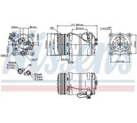 Compresor del aire acondicionado R 134 a PAG 46 89249 NISSENS para VOLVO 850 S70