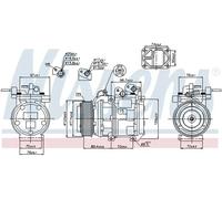 Compresor del aire acondicionado R 134 a PAG 46 89301 NISSENS para KIA SORENTO I