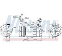 Compresor del aire acondicionado R 134 a PAG 46 89307 NISSENS para BMW 3 3 Coupé