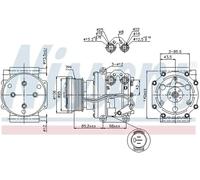 Compresor del aire acondicionado R 134 a PAG 46 89331 NISSENS para LAND ROVER