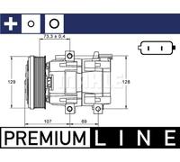 Compresor del aire acondicionado R 134 a PAG 46 ACP 855 000P MAHLE para FORD