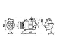 Compresor del aire acondicionado R 134 a PAG 46 VNAK382 AVA QUALITY COOLING