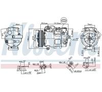 Compresor del aire acondicionado R 134 a PAG 46 YF 890739 NISSENS para INFINITI