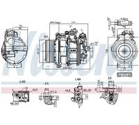 Compresor del aire acondicionado R 134 a PAG 46 YF 890749 NISSENS