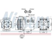Compresor del aire acondicionado R 134 a PAG 56 89551 NISSENS para FORD MAZDA