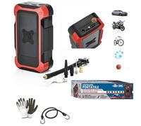 Compresor portátil de aire 4800 mAh para neumáticos de coche, moto, bicicleta, bola, etc. Compatible con Kia Cee'd Berlina, inflado y desinflado 4 en 1, recargable, inalámbrico, linterna - Power Bank