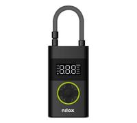 Nilox Compresor Aire Portátil con batería 4000 mAh, Mini Compresor de Aire Bicicleta, Coche, Moto, Scooter y Balones, con Pantalla LCD y linterna LED, Presión 150 psi