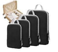 compresores - Juego de 4 organizadores para viaje, bolsas de transporte reutilizables, ampliable, equipaje avión, mochila, maleta, vuelo, camping, etc
