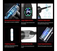 Compressed Air Duster Cleaner with Digital Screen Brushless Motor 120W 110000RPM 7500mAh Electric Air Dusters Cleaner Powerful Computer Duster Car Cleaning Supplies for Home