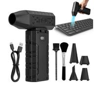 Compressed Air Duster - High Speed Strong Blowing Tool with LED Light | Mini Blower Dusting Fan for Laptop Computer Home Appliance Homeowners College